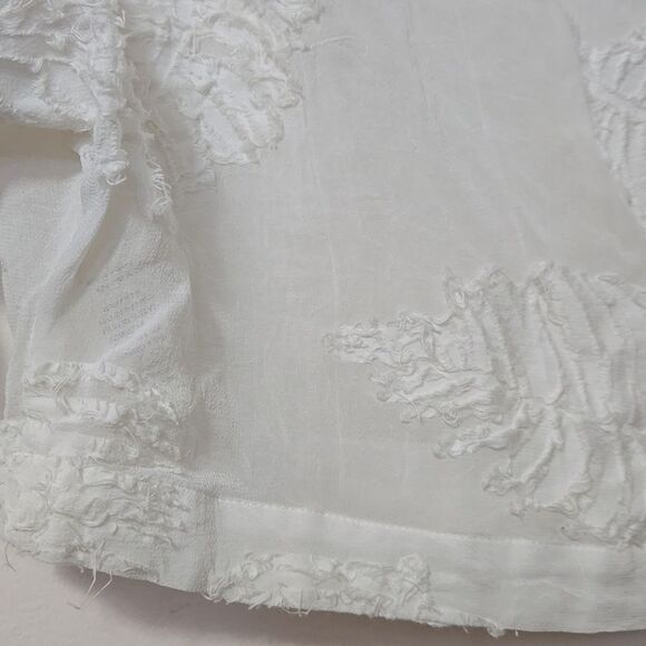 Aritzia Wilfred Sheer White Top Palm Leaves Womens Size SMALL Lightweight Boxy - Picture 6 of 6